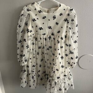 GAP Off White and Black Floral Kids Dress